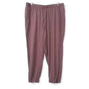 Needle & Cloth Women XXL 20 Dusty Rose Linen Blend Drawstring Jogger Pants Mauve